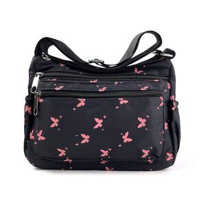 2232 Shoulder Bags Nylon Floral Crossbody Purses Water Resistant Messenger
